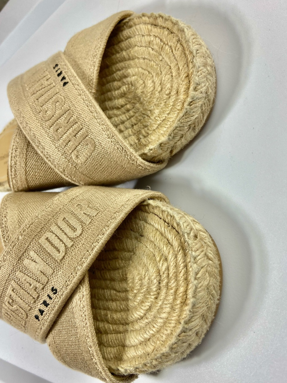Christian Dior Granville Espadrille Slides Sandals Slides Natural 37.5/7.5 [CH] - Picture 13 of 15